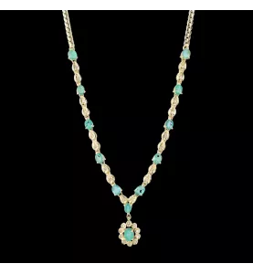 Collana oro giallo smeraldi e diamanti