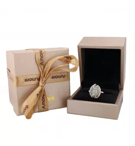 Bague opale et diamants