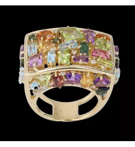 Bague or jaune Tutti frutti