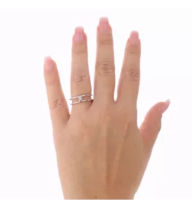 Bague or gris diamant