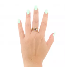 3 RINGS YELLOW GOLD SAPPHIRE EMERALD RUBY