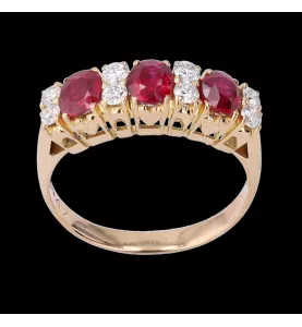 ANELLO IN ORO ROSA RUBINO DIAMANTI