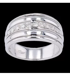 BAGUE OR GRIS DIAMANTS