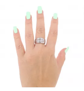 BAGUE OR GRIS DIAMANTS