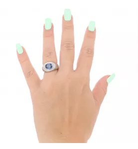 PLATINUM RING SAPHIR DIAMANTEN