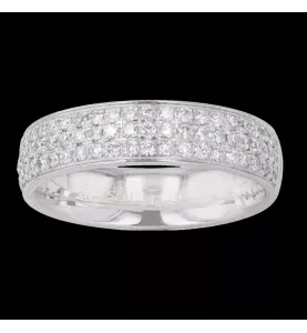 PLATIN RING GEPFLASTERTE DIAMANTEN 0,51 KARAT