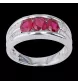 BAGUE OR BLANC DIAMANTS RUBIS