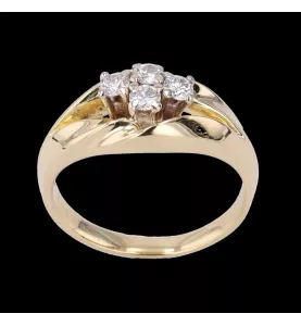 Bague en or jaune et diamants