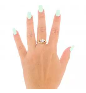 Anello in oro giallo e diamanti