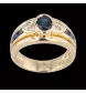 Bague or jaune saphir et diamants