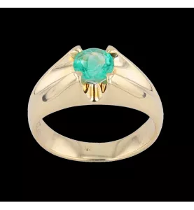 Bague or jaune émeraude
