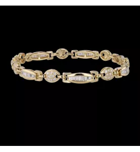 Bracciale grigio oro giallo e diamanti