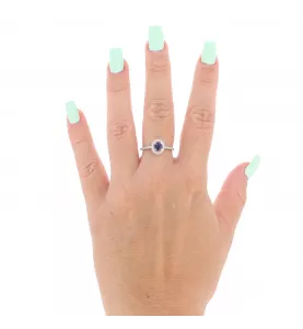 ANELLO IN ZAFFIRO E DIAMANTI IN ORO BIANCO