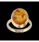 Yellow gold and amber ring