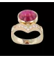 Bague or jaune avec une tourmaline
