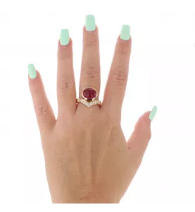 Bague or jaune avec une tourmaline