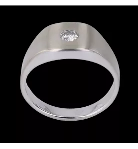 BAGUE CHEVALIERE OR GRIS
