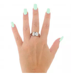 BAGUE CHEVALIERE OR GRIS