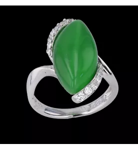 BAGUE ARGENT 925 PIERRE VERTE