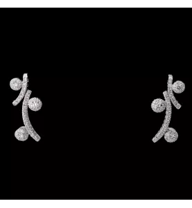 BOUCLES D'OREILLES OR GRIS DIAMANTS