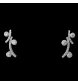 BOUCLES D'OREILLES OR GRIS DIAMANTS