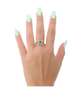 Gelbgold Ring Turmalin Diamanten