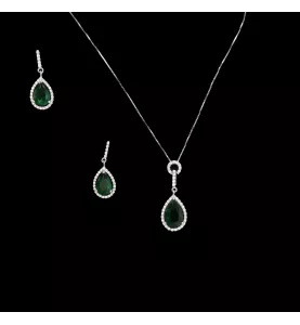 Set completo di argento 925 e pietre verdi