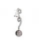 Pearl and diamonds white gold earrings