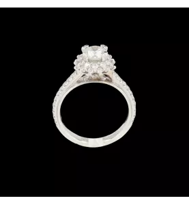 BAGUE SOLITAIRE 0.80 CARATS OR BLANC