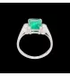 Bague or gris Emeraude Diamants