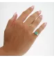 Bague or gris Emeraude Diamants