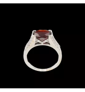 Bague Or gris Grenat et Diamants