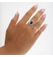 BAGUE PLATINE SAPHIR ET DIAMANTS