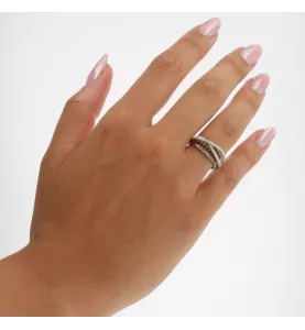 Anello con diamante in oro bianco