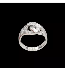 Bague menottes Dinh Van R12 diamants.