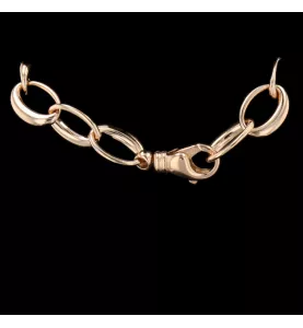 Bracciale a maglie ovali in oro rosa