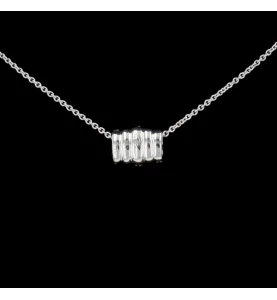 Collier Elaine Or gris Diamants