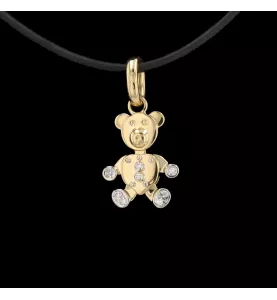 COLLANA CIONDOLO ORSETTO DIAMANTI