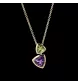 Collana in oro giallo Peridoto e ametista