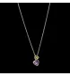 Halskette aus Gelbgold Peridot und Amethyst