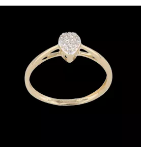 Ring aus Gelbgold mit Diamanten, Wassertropfen
