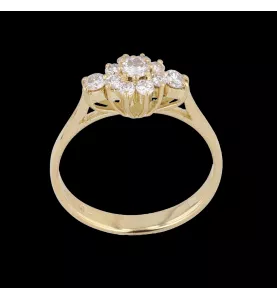 Anello con diamante in oro giallo