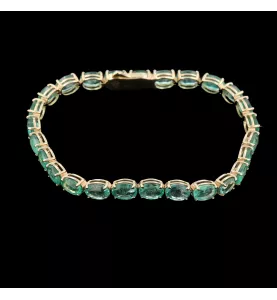 Yellow gold bracelet 585 Emeralds