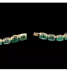 Yellow gold bracelet 585 Emeralds