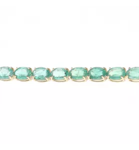 Yellow gold bracelet 585 Emeralds