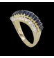 Anello con zaffiro e diamante in oro giallo
