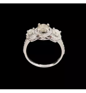 Anello con diamante in oro bianco