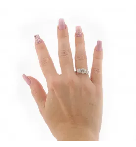 Anello con diamante in oro bianco