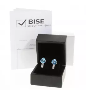 WHITE GOLD TOPAZ HEART EARRINGS