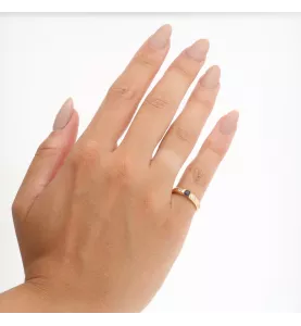 Bague or jaune saphir et diamants
